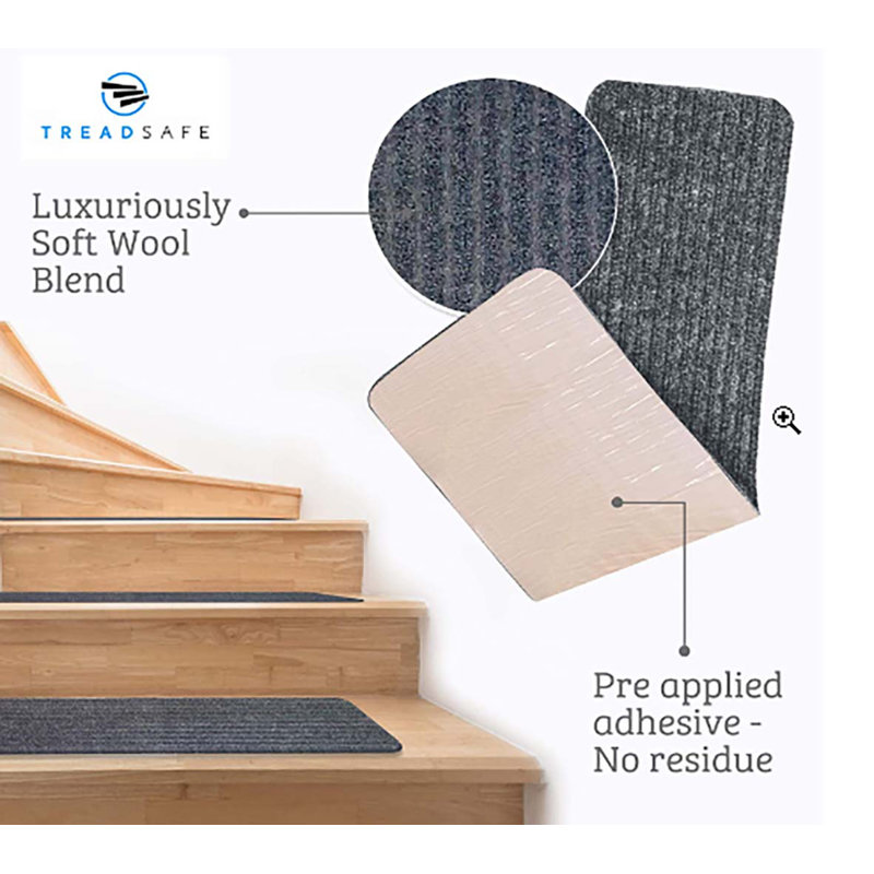 TreadSafe Carpet Stair Treads for Indoor Wooden Steps & Reviews Wayfair